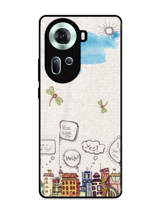 Doodle City Glossy Soft Edge Case for Oppo Reno 11 (5G) Chachhi