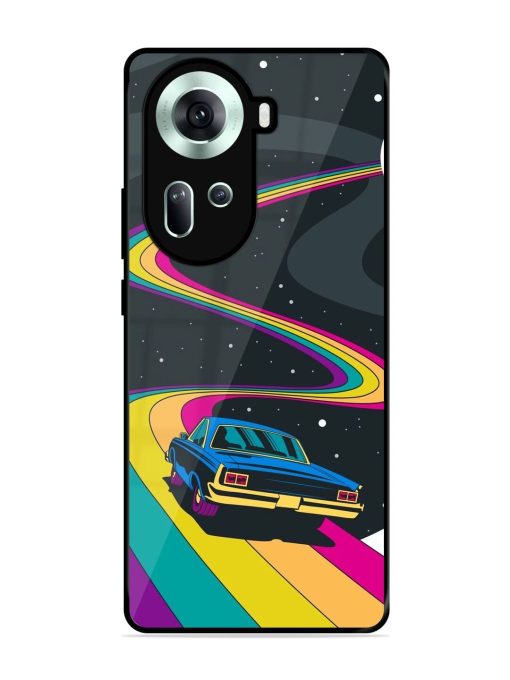 Rainbow Road Glossy Soft Edge Case for Oppo Reno 11 (5G) Chachhi