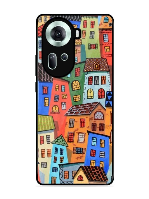 Rainbow House Glossy Soft Edge Case for Oppo Reno 11 (5G) Chachhi