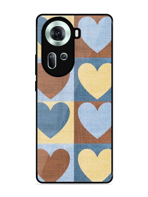 Hearts On Canvas Glossy Soft Edge Case for Oppo Reno 11 (5G)