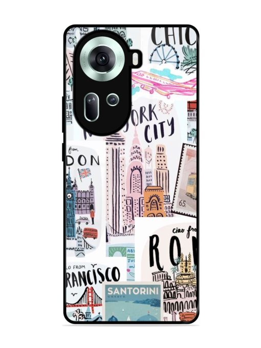 Travelogue Glossy Soft Edge Case for Oppo Reno 11 (5G)