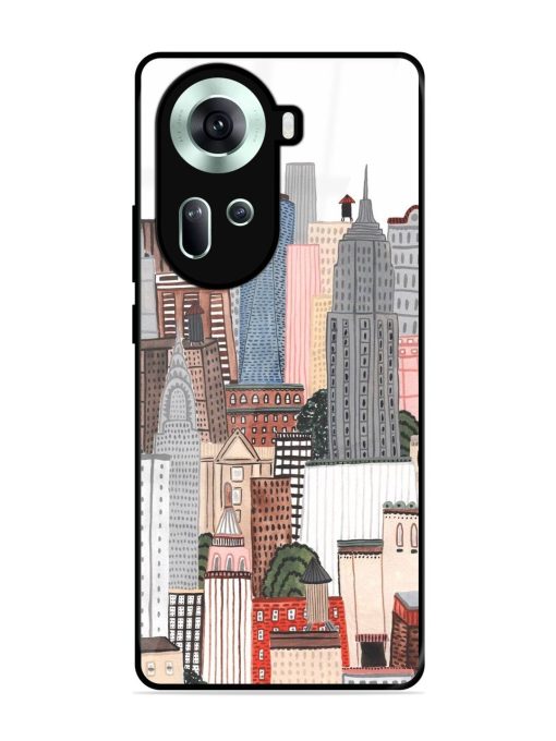 Cityscape Dreams Glossy Soft Edge Case for Oppo Reno 11 (5G) Chachhi