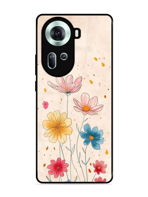 Delicate Bloom Glossy Soft Edge Case for Oppo Reno 11 (5G) Chachhi