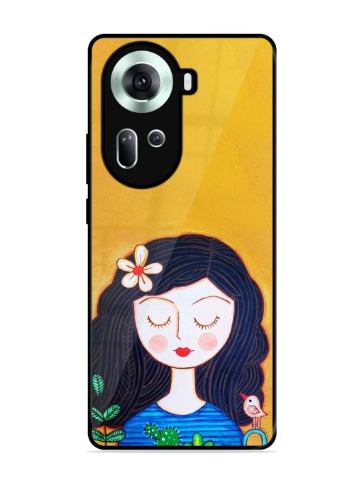 Girl Illustration Glossy Soft Edge Case for Oppo Reno 11 (5G) Chachhi