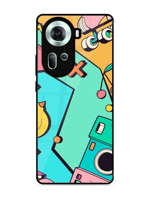 Retro Remix Glossy Soft Edge Case for Oppo Reno 11 (5G) Chachhi