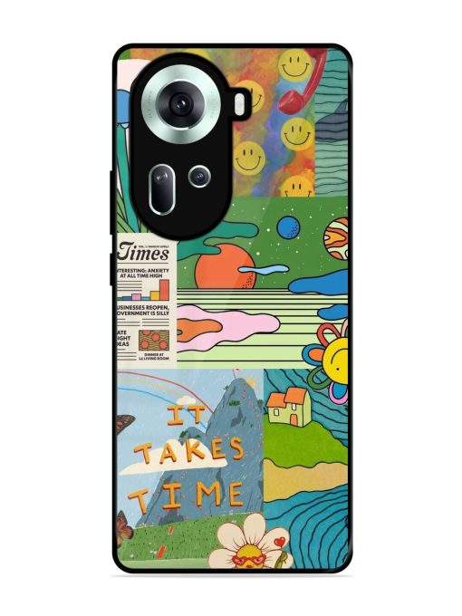 Groovy Vibes Glossy Soft Edge Case for Oppo Reno 11 (5G)