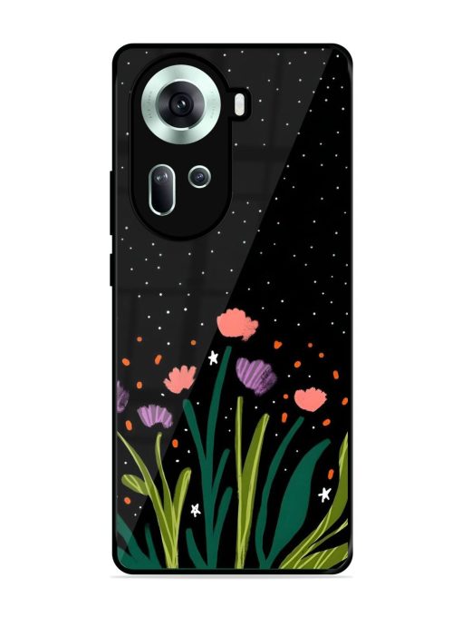 Midnight Bloom Glossy Soft Edge Case for Oppo Reno 11 (5G)