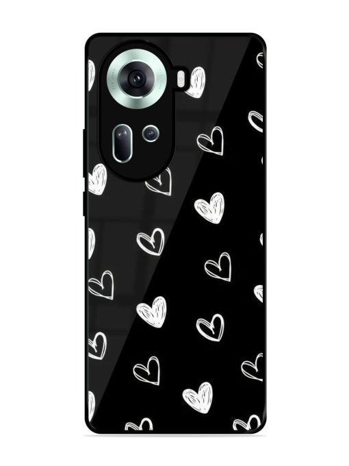 Scattered Hearts Glossy Soft Edge Case for Oppo Reno 11 (5G) Chachhi