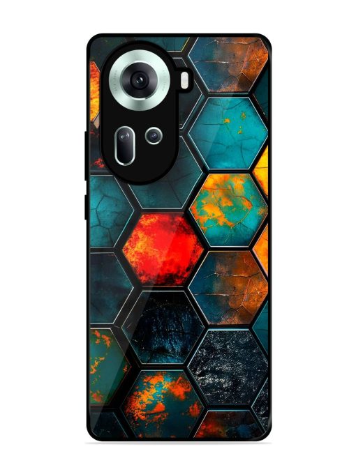 Hexagon Hive Glossy Soft Edge Case for Oppo Reno 11 (5G) Chachhi