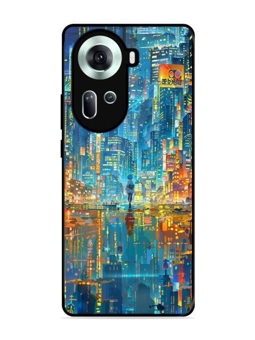 Neon Metropolis Glossy Soft Edge Case for Oppo Reno 11 (5G) Chachhi