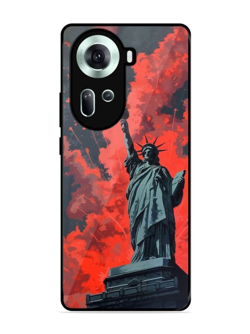 Lady Liberty'S Firework Finale Glossy Soft Edge Case for Oppo Reno 11 (5G) Chachhi