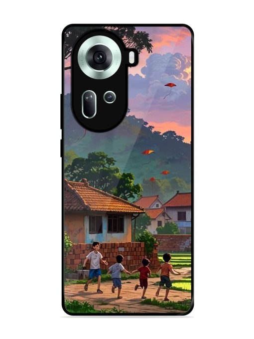 Sunset Play Glossy Soft Edge Case for Oppo Reno 11 (5G) Chachhi