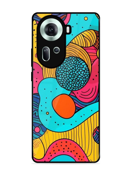 Psychedelic Patterns Glossy Soft Edge Case for Oppo Reno 11 (5G) Chachhi