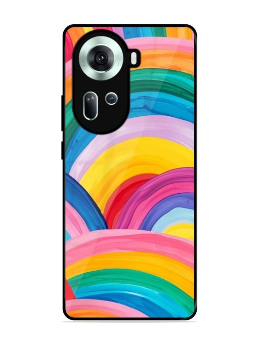 Rainbow Symphony Glossy Soft Edge Case for Oppo Reno 11 (5G) Chachhi