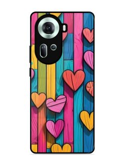 Rainbow Of Hearts Glossy Soft Edge Case for Oppo Reno 11 (5G)