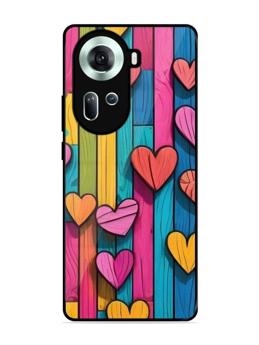 Rainbow Of Hearts Glossy Soft Edge Case for Oppo Reno 11 (5G) Chachhi