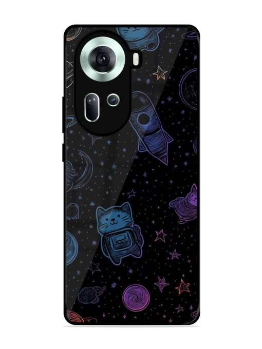 Cosmic Cat Chaos Glossy Soft Edge Case for Oppo Reno 11 (5G)