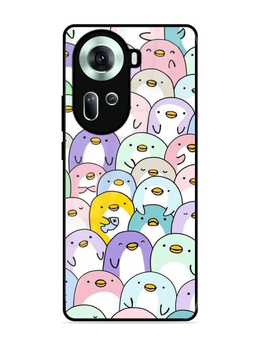 Penguin Party Glossy Soft Edge Case for Oppo Reno 11 (5G) Chachhi