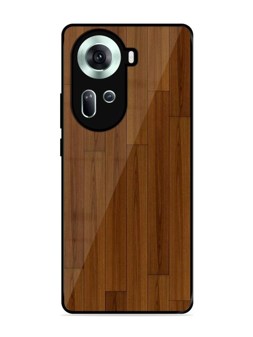 Warm Woodgrain Glossy Soft Edge Case for Oppo Reno 11 (5G) Chachhi