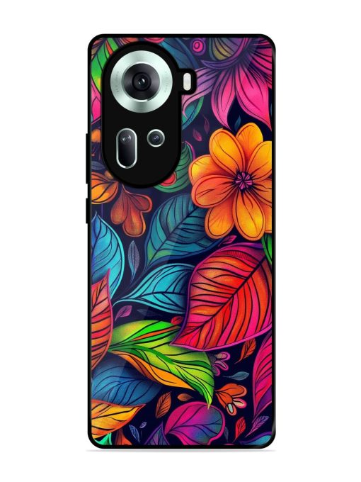 Rainbow Of Blooms Glossy Soft Edge Case for Oppo Reno 11 (5G) Chachhi