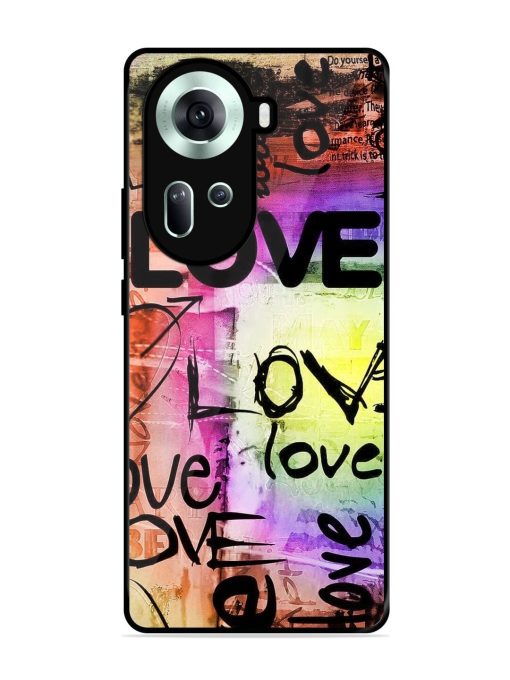 Love Graffiti Glossy Soft Edge Case for Oppo Reno 11 (5G) Chachhi