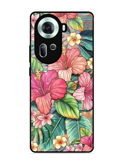 Tropical Tapestry Glossy Soft Edge Case for Oppo Reno 11 (5G) Chachhi