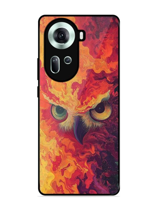 Fiery Owl Glossy Soft Edge Case for Oppo Reno 11 (5G) Chachhi