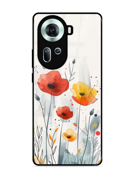 Poppy Fields Glossy Soft Edge Case for Oppo Reno 11 (5G) Chachhi