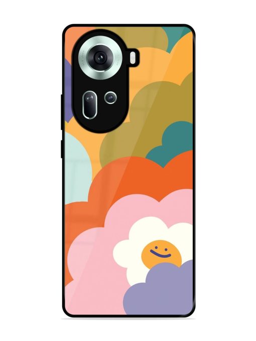 Happy Flower Power Glossy Soft Edge Case for Oppo Reno 11 (5G) Chachhi