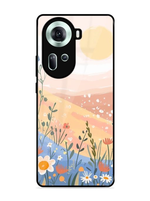 Golden Hour Blooms Glossy Soft Edge Case for Oppo Reno 11 (5G)