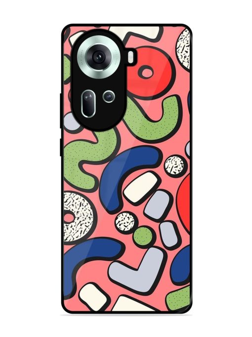 Groovy Geometric Shapes Glossy Soft Edge Case for Oppo Reno 11 (5G) Chachhi