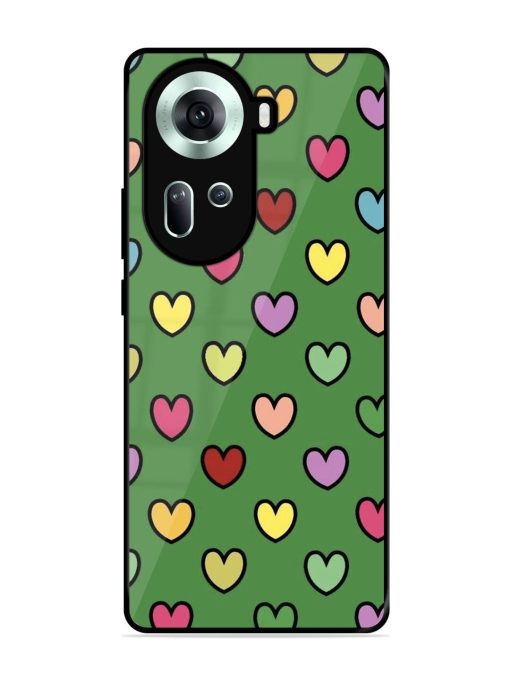 Rainbow Heart Parade Glossy Soft Edge Case for Oppo Reno 11 (5G)