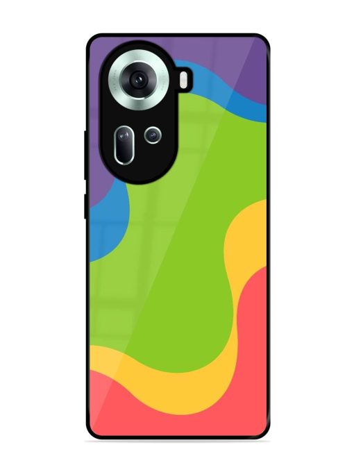 Wavy Rainbow Wonderland Glossy Soft Edge Case for Oppo Reno 11 (5G)