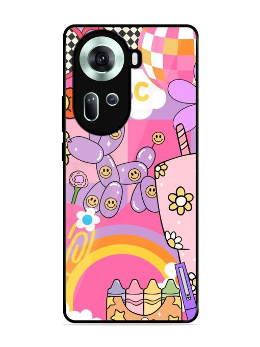 Whimsical Y2K Chaos Glossy Soft Edge Case for Oppo Reno 11 (5G) Chachhi