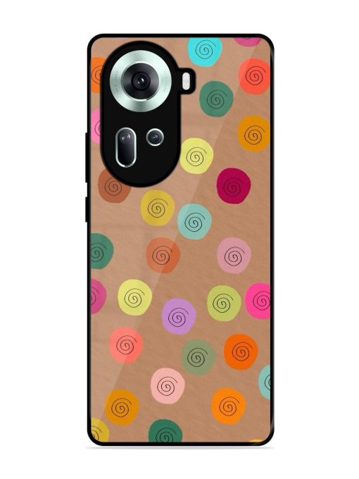 Swirly Dots On Kraft Glossy Soft Edge Case for Oppo Reno 11 (5G) Chachhi