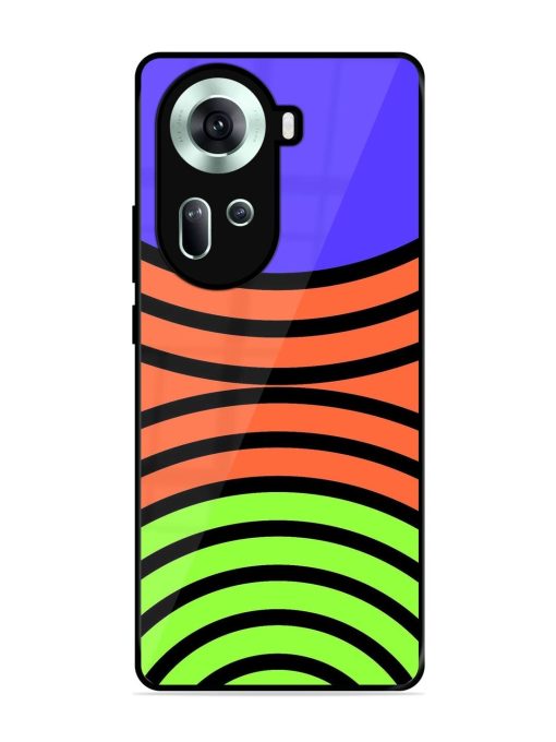 Psychedelic Stripe Symphony Glossy Soft Edge Case for Oppo Reno 11 (5G) Chachhi