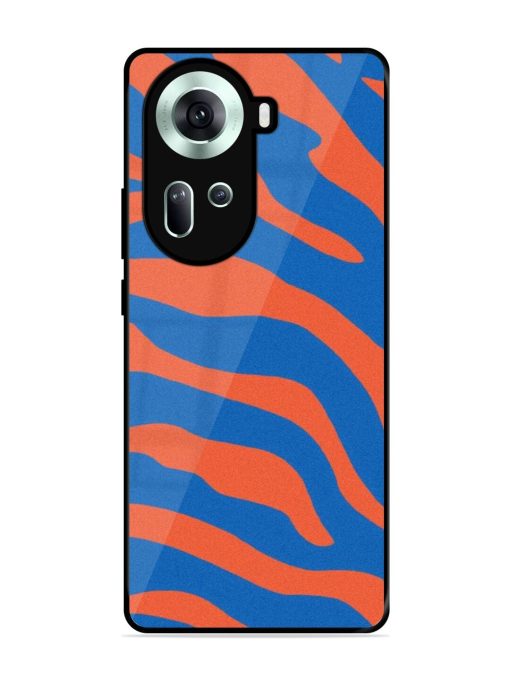 Zebra Stripes In Blue And Orange Glossy Soft Edge Case for Oppo Reno 11 (5G)