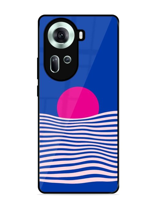 Pink Sunset Over Blue Waves Glossy Soft Edge Case for Oppo Reno 11 (5G) Chachhi