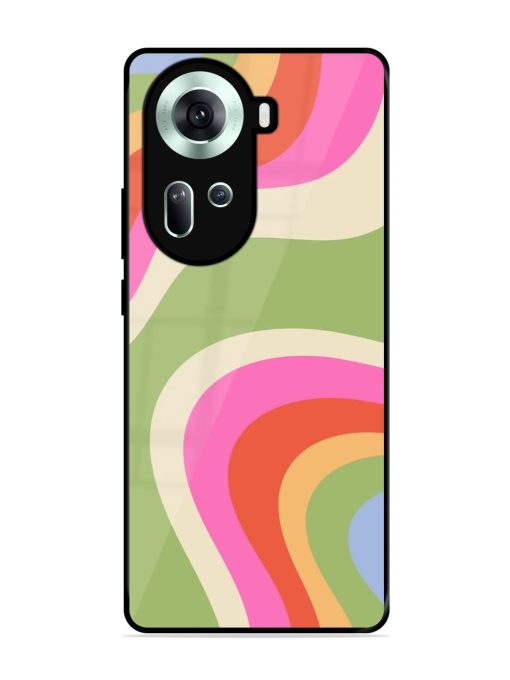 Wavy Rainbow Wonderland Glossy Soft Edge Case for Oppo Reno 11 (5G)