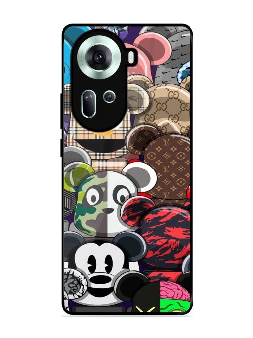 Streetwear Bearbrick Extravaganza Glossy Soft Edge Case for Oppo Reno 11 (5G) Chachhi