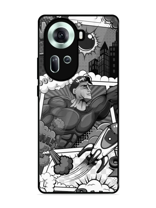 Comic Book Chaos Glossy Soft Edge Case for Oppo Reno 11 (5G) Chachhi