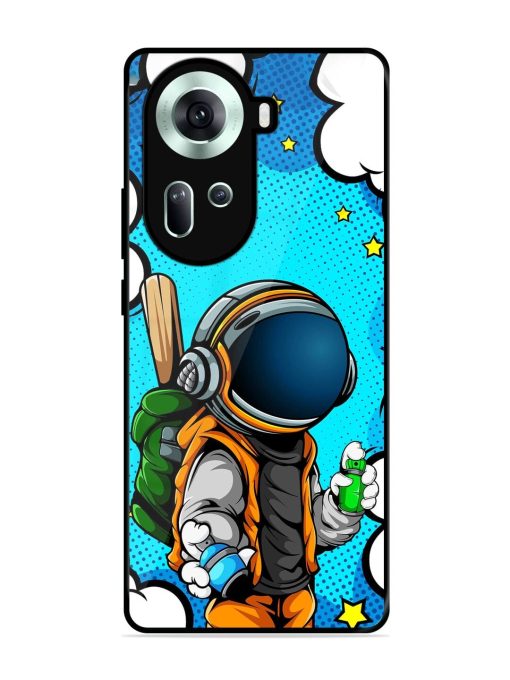 Space Graffiti Artist Glossy Soft Edge Case for Oppo Reno 11 (5G) Chachhi