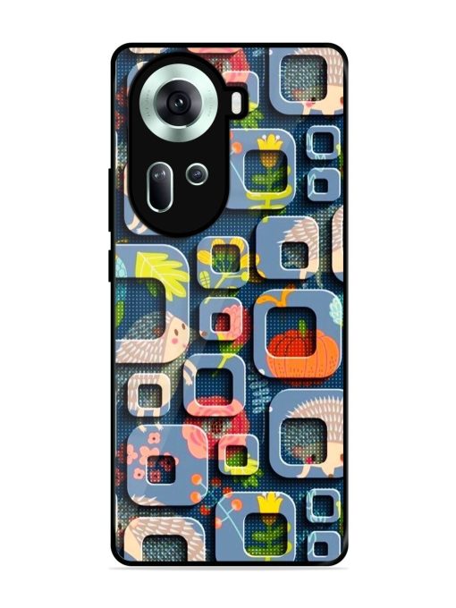 Hedgehog Hideout Glossy Soft Edge Case for Oppo Reno 11 (5G)