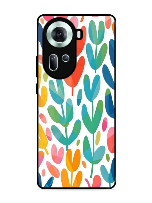 Rainbow Of Blooms Glossy Soft Edge Case for Oppo Reno 11 (5G) Chachhi