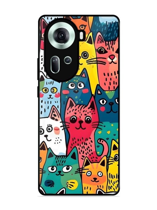 Feline Frenzy Glossy Soft Edge Case for Oppo Reno 11 (5G)