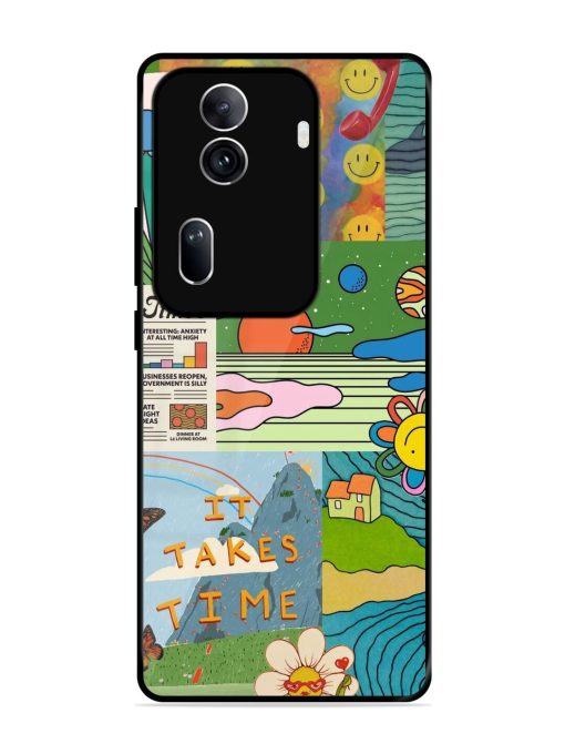 Groovy Vibes Glossy Soft Edge Case for Oppo Reno 11 Pro (5G) Chachhi