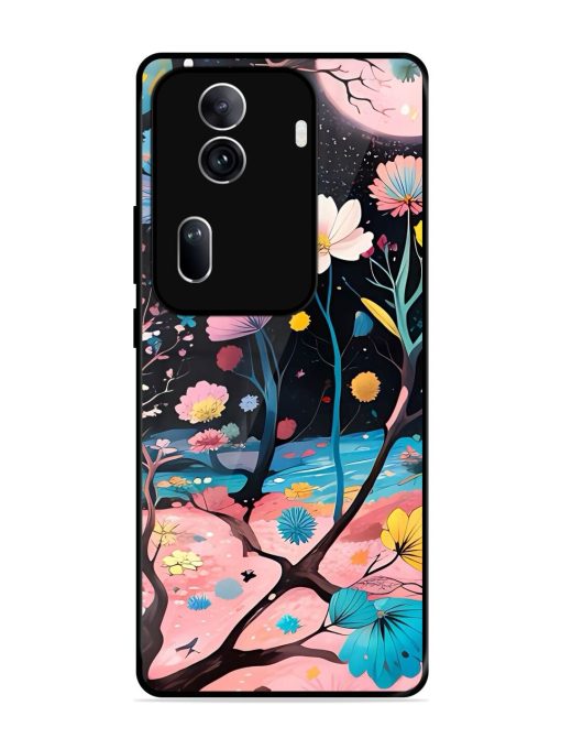 Cosmic Bloom Glossy Soft Edge Case for Oppo Reno 11 Pro (5G) Chachhi