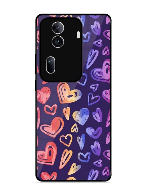 Rainbow Hearts Glossy Soft Edge Case for Oppo Reno 11 Pro (5G) Chachhi