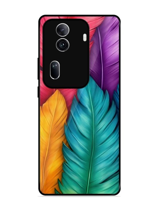 Rainbow Feathers Glossy Soft Edge Case for Oppo Reno 11 Pro (5G) Chachhi