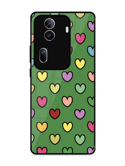 Rainbow Heart Parade Glossy Soft Edge Case for Oppo Reno 11 Pro (5G) Chachhi